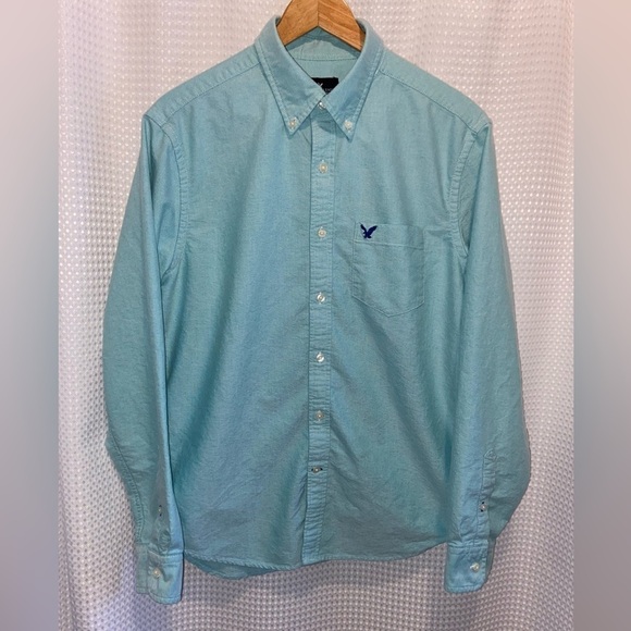 2/40$ Men’s American Eagle 100% cotton long sleeves Oxford shirts Sz Large - Picture 1 of 11